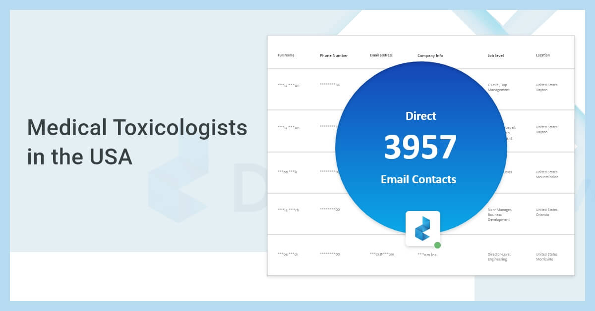 USA Medical Toxicologist Email List Online B2B Mailing List